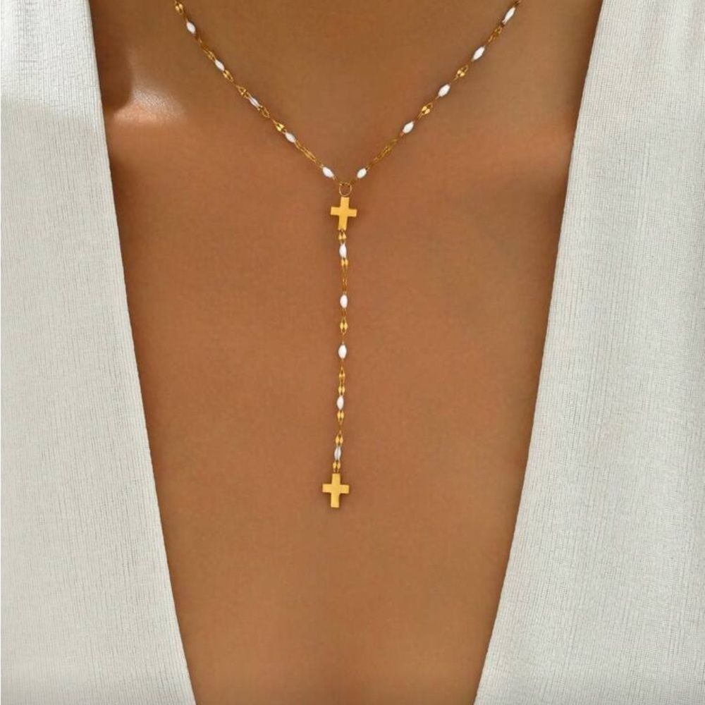 Gold Cross Necklace Q789